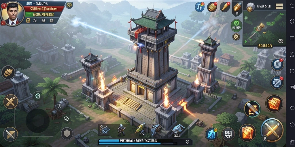 Gameplay menegangkan di 5RT dengan elemen Tower Defense yang seru.