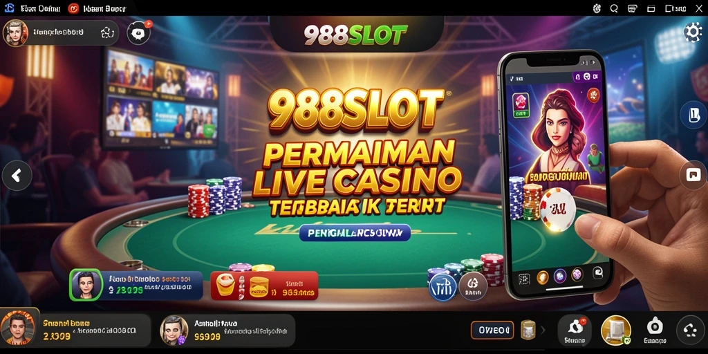 Tampilan gameplay Live Casino yang mendebarkan di 988SLOT.