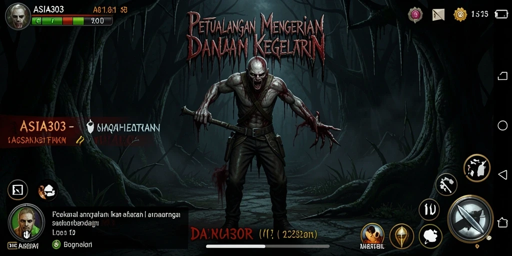 Tampilan gameplay yang menegangkan dari ASIA303 dengan suasana mencekam.