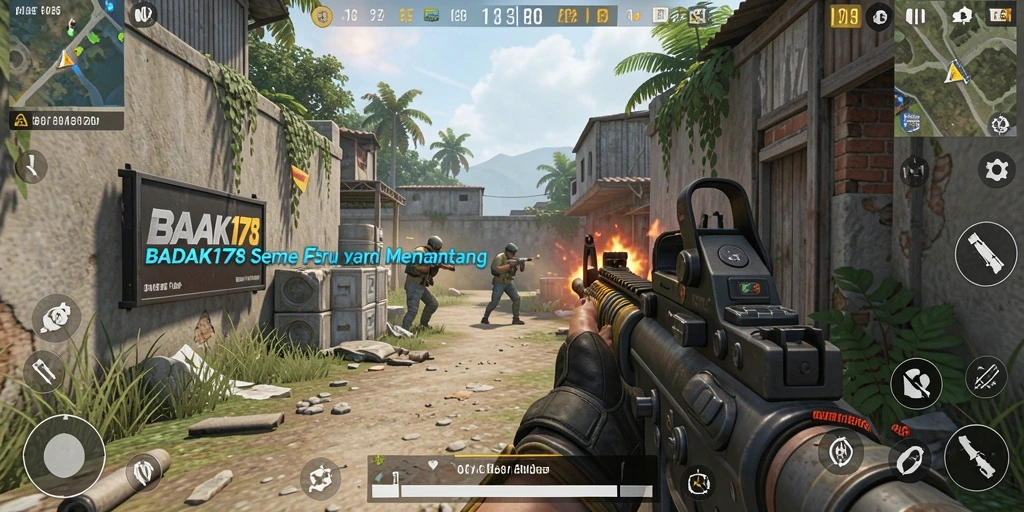 Tangkapan layar game BADAK178 yang menampilkan aksi pertempuran FPS intens.