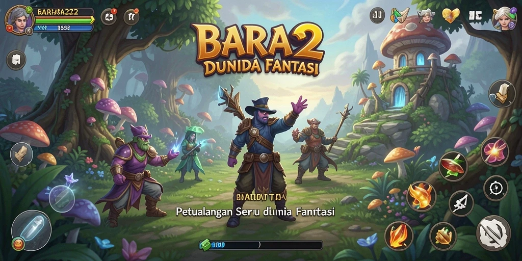 Tangkapan layar utama BARA22 menampilkan gameplay yang mendebarkan dan penuh petualangan.
