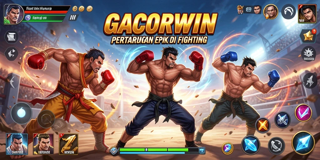 Gameplay GACORWIN yang intens dan seru dalam pertarungan Fighting.