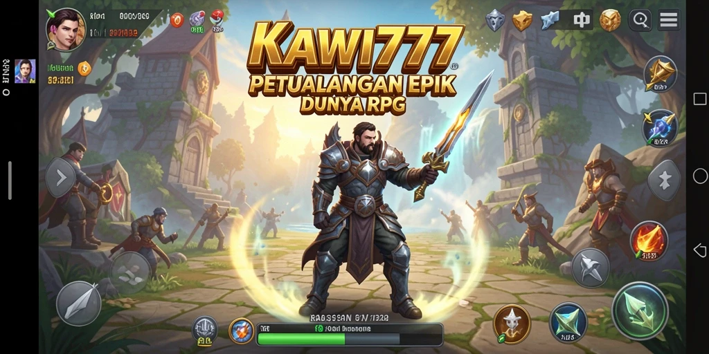 Tampilan gameplay KAWI777 menunjukkan aksi RPG yang mendebarkan.